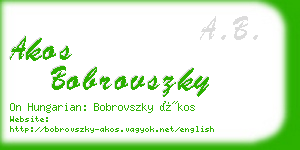 akos bobrovszky business card